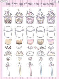 the first up of milk tea in autumn sticker sheet is now available for pre - order