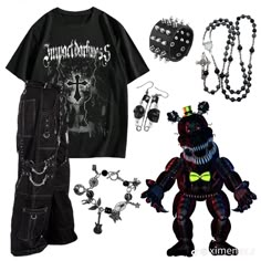 Fnaf Costume, Baggy Outfit Ideas, Punk Style Outfits, Alt Outfits, Fandom Outfits, Movies Outfit, Vibe Clothes, Swaggy Outfits, Themed Outfits