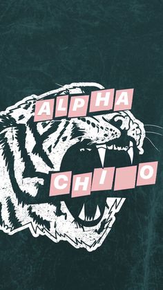 an image of a tiger head with the words alpha chio on it