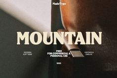 there is a magazine cover with the word mountain on it's front and side