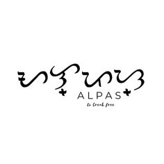 the word alpas written in black ink