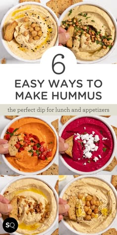 6 easy ways to make hummus the perfect dip for lunch and appetizers