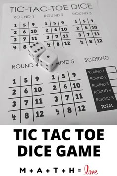 tic tac toe dice game. Math Dice Games 3rd Grade, Dice Game For Large Group, Dice Games Kids, Fun Lessons For Elementary School, Special Needs Games Activities, Dice Bingo Free Printable, Back And Forth Dice Game, Math Night Games, Class Games Elementary