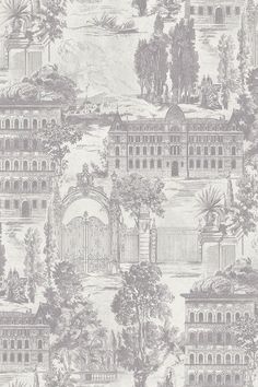 a wallpaper with an image of buildings and trees