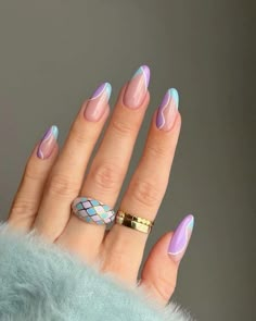 Lilac Nails, Trendy Nail Art, Easter Nails, Yellow Nails, Funky Nails, Purple Nails, Cute Acrylic Nails