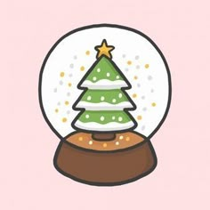 a snow globe with a christmas tree inside