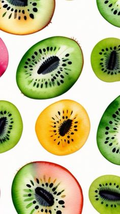 kiwi fruit slices are arranged in a pattern