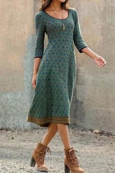 Robes Glamour, Line Dresses, Fall Winter Dresses, A Line Dresses, Mini Robes, Half Sleeve Dresses, Sleeve Dresses, Long Blouse, Vintage Pattern