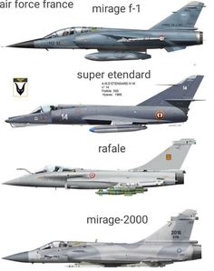 four fighter jets are shown in three different positions, each with their own name on the side