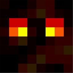 an orange and yellow square is in the middle of a black background with red squares