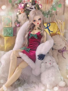 *Sizes: SD16 SDgr SD17 AS74 *Components: dress+ fluffy shawl+ necklace (gloves is not included) *All the products in Guluup are authorised and authentic.  *Preorder items may take 3-4 weeks to ship out.  In stock items approximately 3-7 days to ship out *Doll & Other accessories are not included. *Carrier: Normally e-packet. Registered air mail would be used if e-packet could not arrive. *Shipping: Normally it takes 2-3 weeks to Asia/ Europe / North America/ Australia after shipment.  *Dark fabric may discolor the doll's body over time. Please change the cloth periodically. *Ins: Guluup Wine Outfit, Christmas Dress, Red Christmas, Red Wine, North America, Clothing Items, Doll Toys, Action Figures, Doll Clothes