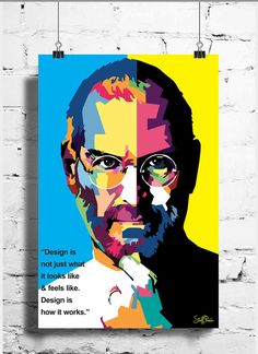 an image of steve jobs on a wall with the quote, it is not just what it looks like