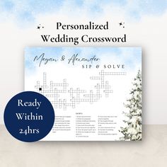 a crossword christmas card with the words ready within 24hrs and an image of a