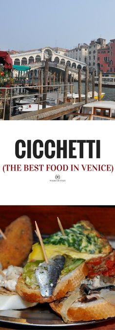 there is a plate with food on it and the words ciccohetti above it