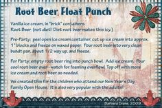 a sign describing root beer float punch