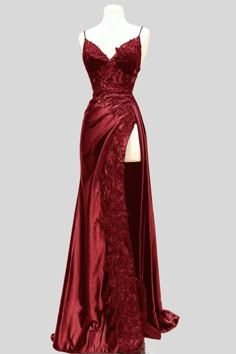 Dark Red And Black Dress Long Elegant, Dark Red Vampire Dress, Dark Green Dresses Prom, Red Mascarade Dresses, Red Wine Prom Dress, Fantasy Gowns Red, Red And Black Dress Formal, Black And Red Dress Formal, Long Dark Red Dress