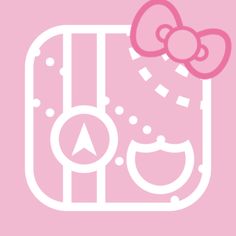 the hello kitty logo is shown in pink