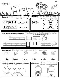 worksheet for beginning with the letter m