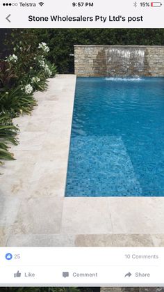 an image of a pool with blue water