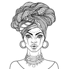 an african woman with a turban on her head and piercings in her ears