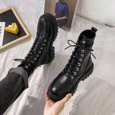 Item Type: Winter Boots Material: PU Gender: Women Pattern Type: Solid Boot Type: Snow Boots Season: Winter Insole Material: PU Closure Type: Lace-Up Boot Height: Ankle Fashion Element: Platform Toe Shape: Round Toe Outsole Material: Rubber Package Includes: 1 x Pair Size: Size Foot Length (cm/inch) 35 22.5/8.86 36 23/9.06 37 23.5/9.25 38 24/9.45 39 24.5/9.65 40 25/9.84 Leather Ankle Boots Women, Leather Motorcycle Boots, Women's Motorcycle Boots, Basic Boots, Ankle Boots Women, High Ankle Boots, Womens Combat Boots, Ankle Shoes, Modern Shoes