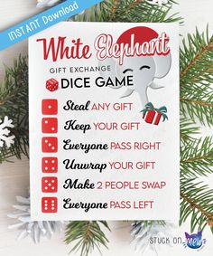 a white elephant christmas gift exchange game