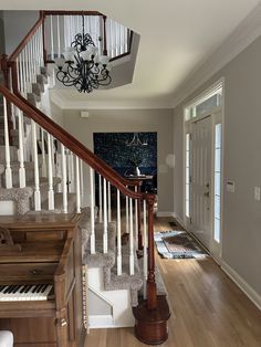 the stairs in this house are made of wood