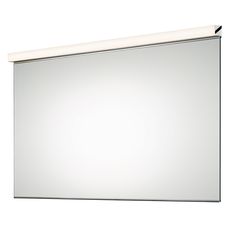 a large white mirror mounted to the side of a wall