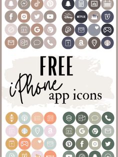 the free iphone icons are displayed in different colors