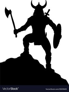 Viking Silhouette, Odin Tattoos, Viking Vector, Shoulder Armor Tattoo, Character Silhouette, Viking Character, Armor Tattoo, Geometric Tattoo Arm, Military Tattoos