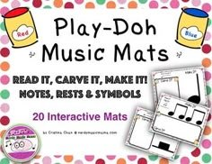 play - doh music mats for kids to read and practice with their own instruments