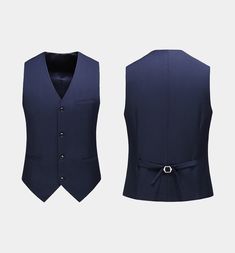 Finely crafted from high-quality material, durable and timeless, this single-breasted 3 piece navy blue suit is fully lined and has two exterior flap pockets. The long-lasting fabric is soft and comfortable. The slim fit suit jacket has two functional breast pockets, one exterior, and one interior. This classic navy blue outfit is the right choice to wear for those special days such as weddings, proms, anniversaries, even formal business functions. You absolutely can’t go wrong with this navy bl Navy Blue Outfit, High Low Bridesmaid Dresses, Navy Blue Vest, Prom Tuxedo, Modern Suits, Suits Prom, Girls Dress Shop, Navy Blue Suit, Prom Suits