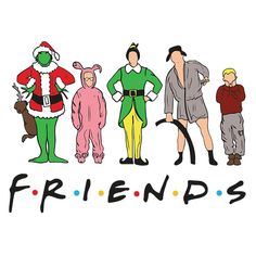 an image of friends dressed up as christmas characters for the holiday season illustration by person