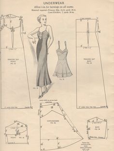 an old fashion sewing pattern for a woman's evening gown and dress, from the 1950's