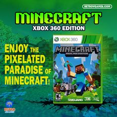 an advertisement for the xbox version of minecraft