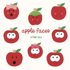 apple faces with different expressions on them