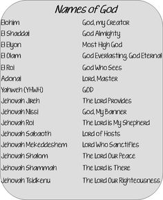 the names of god in different languages