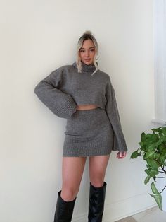 Details: Two piece sweater + skirt set Thick sweater Wide sleeves Stretchy Size + Fit: Model is 5'4 Wearing size small Fabric + Care: 100% polyester Shipping + Return: THIS ITEM IS NOT ELIGIBLE FOR RETURN Free US ground shipping on orders $100+ We offer free returns and a refund in the form of store credit with items not worn within 10 days of delivery For more info on returns visit our returns page Two Piece Sweater Skirt, Two Piece Sweater Skirt Set, Two Piece Sweater, Two Piece Sweater Set, Drinks Well With Others, Skirt Set Outfit, York Outfits, Winter Party Outfit, Sweater Skirt Set