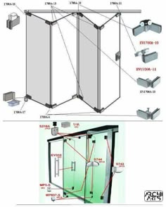 the diagram shows different parts of an enclosure