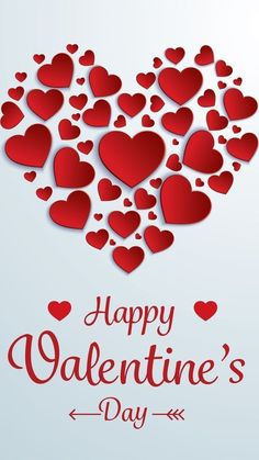 valentine's day card with hearts in the shape of a heart