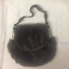 Gap Faux Fur Bag In Gray With Metallic Strap. Magnetic Closure With Inside Pocket. Never Worn. Gap Bag, Fur Handbag, Faux Fur Handbag, Polka Dot Bags, Camo Purse, Sequin Purse, Faux Fur Bag, Floral Camo, Fringe Handbags