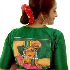 Blouse Painting Designs, Yellow Blouse Designs, Blouse Painting, Green Blouse Designs, Indian Ethnic Fashion, Keep Me Stylish, Embroidery Blouses