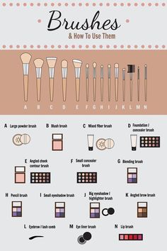 What Makeup Brushes Are Used For What, Choose Your Makeup, Teknik Makeup, Membentuk Alis, Brush Guide, Mekap Mata, Bahasa Jepun, Makeup Order