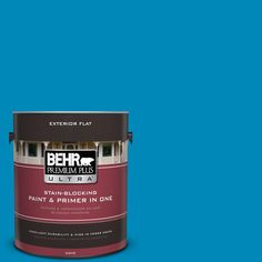 a can of behr paint on a white background