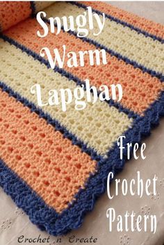 a crocheted rug with the words, simply warm laplan free crochet pattern