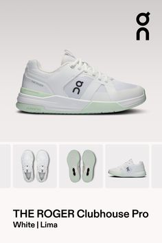 the roger clubhouse pro white / lime green shoes are on sale for $ 99