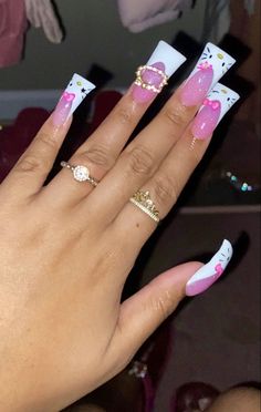 Drip Nails, Short Square Acrylic Nails, Really Cute Nails, Long Acrylic Nails Coffin, Acrylic Nails Coffin Pink, Unique Acrylic Nails, Long Square Acrylic Nails, Cat Nails, Bling Acrylic Nails