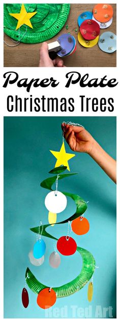 paper plate christmas tree craft for kids to make and decorate with the help of their hands