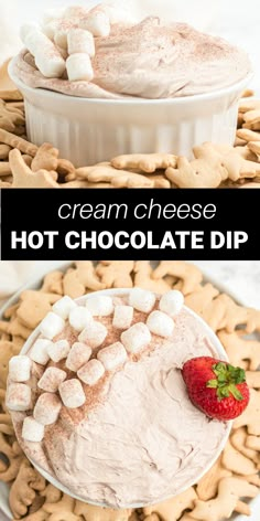 this is an image of hot chocolate dip with marshmallows