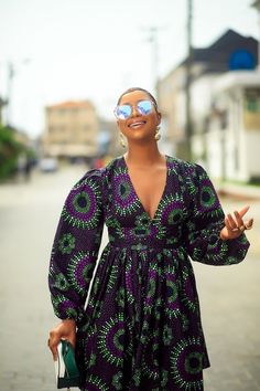 Long Sleeve Ankara Dress, Multicolor Ankara Fabric Dress With Batik Print, Spring Long Sleeve Ankara Dress, Long Sleeve Ankara Fabric Spring Dress, Spring Ankara Fabric Mini Dress, Chitenge Dresses, Wrap Dress Long Sleeve, Goddess Fashion, Silk Wrap Dresses